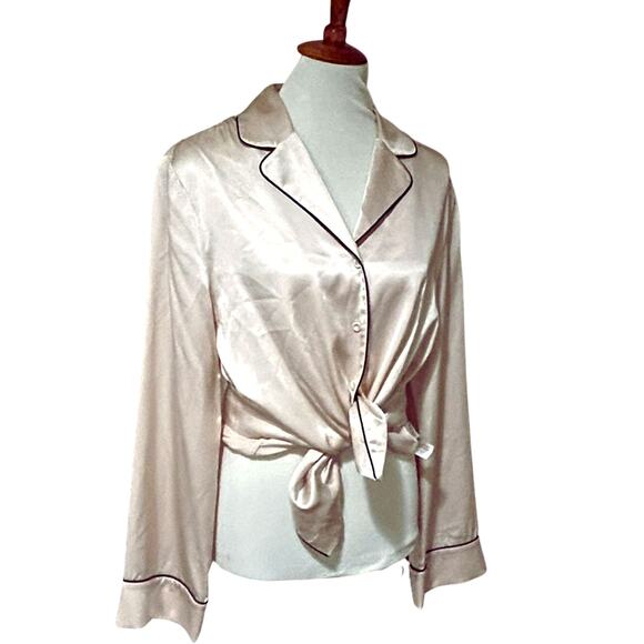 COS 100% Silk Pajama Shirt Blouse – Versatile Daywear or Sleepwear, Size S - Picture 2 of 8
